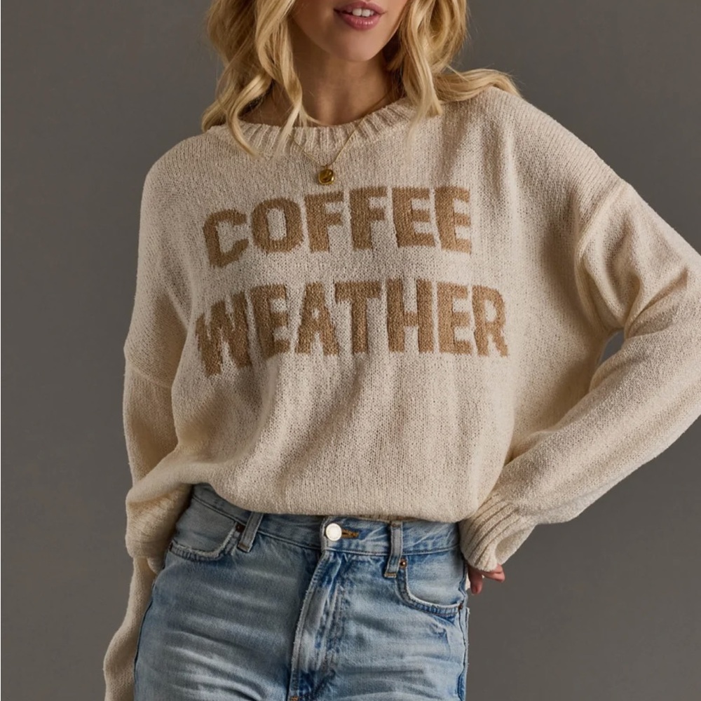 Panache Apparel Cozy Beige 'Coffee Weather' Sweater